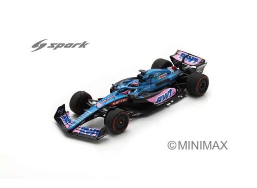 1:43 2022 BWT Alpine A521 #14 Fernando Alonso 5th Brazilian GP, pink/kék