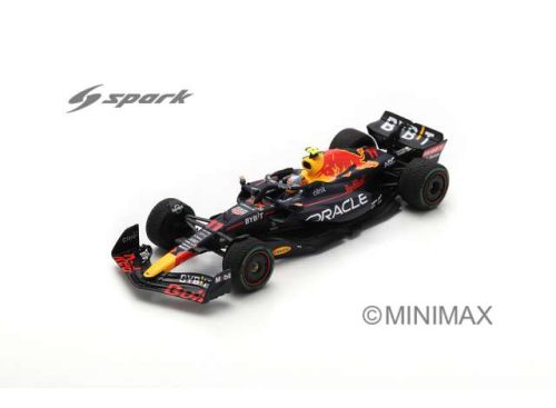 1:43 2022 Oracle piros Bull Racing RB18 #11 Sergio Perez Winner Singapore GP, kék/piros/sárga