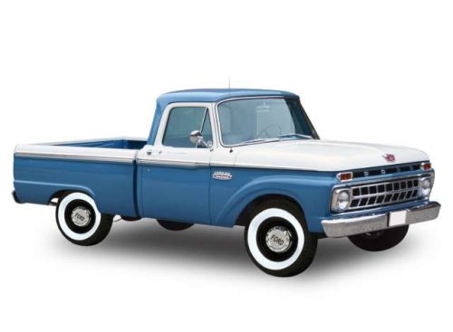 1:18 1965 Ford F-100 Custom Cab pick-up, marlin kék/fehér